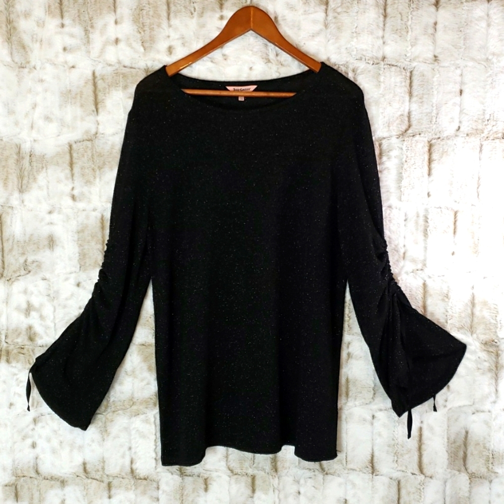 juice couture black sparkling holiday sweater